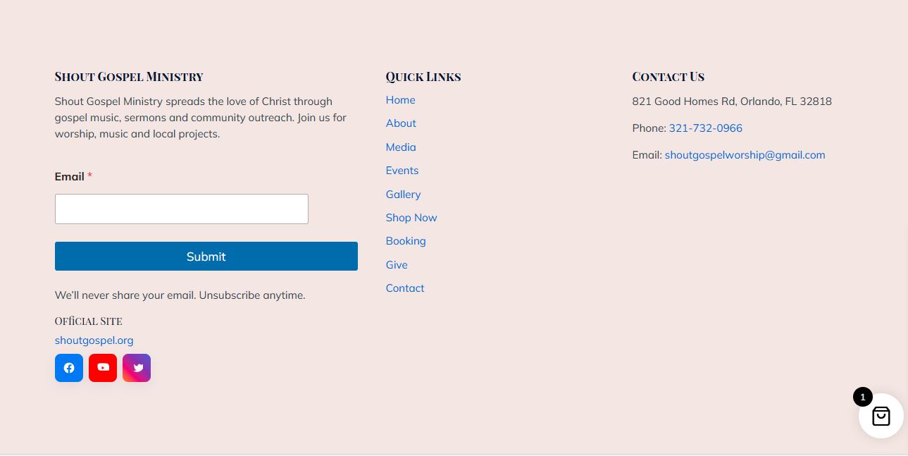 Footer page