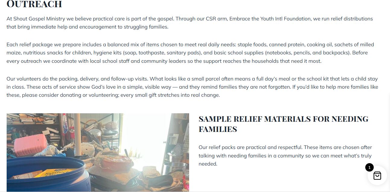 Outreach page