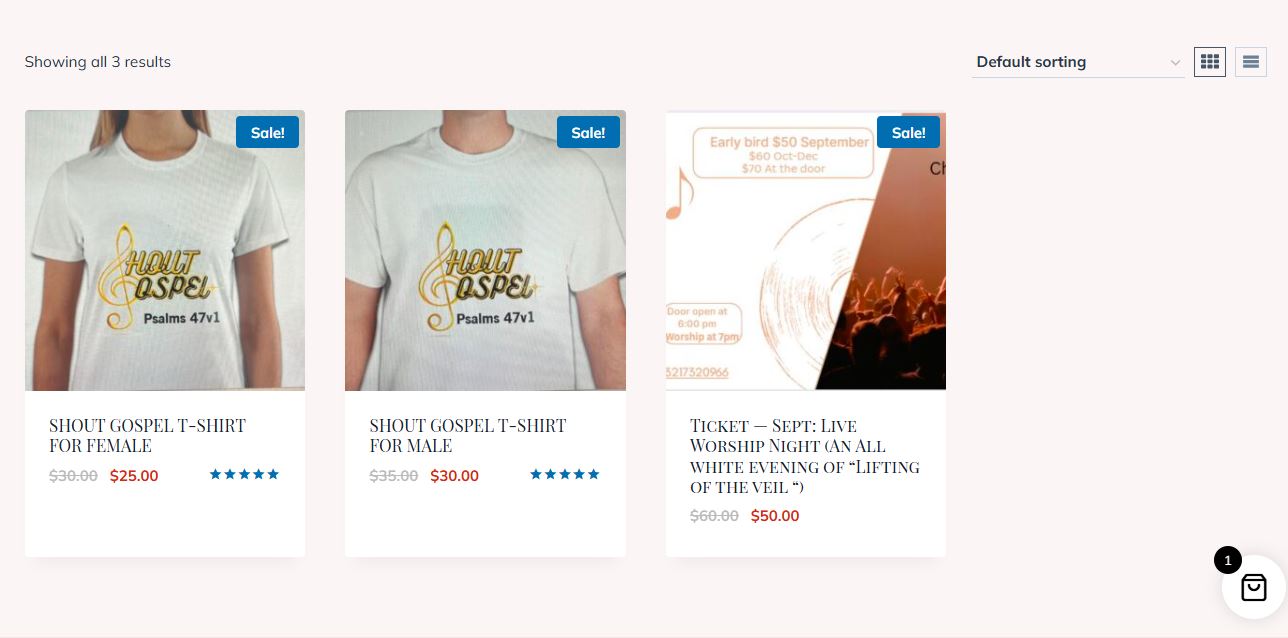 Shop page